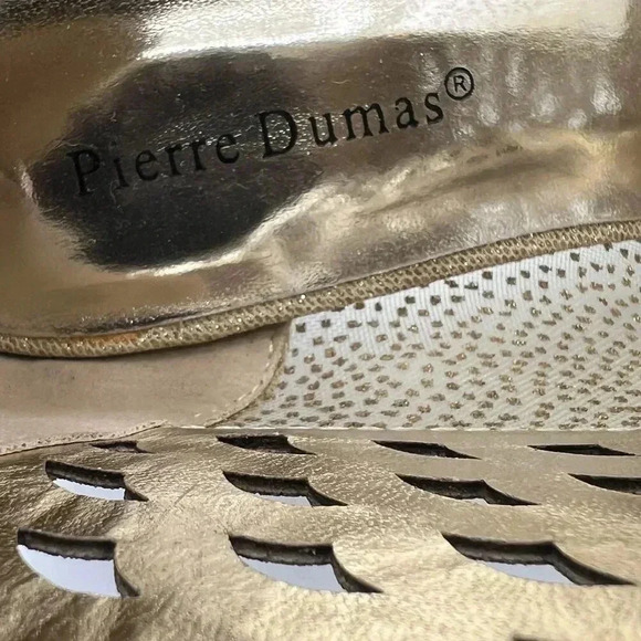 Pierre Dumas Womens 9M Gold Peep Toe Anklet Booties Rhinestones Zipper Closure - Picture 13 of 16